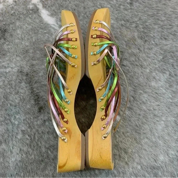 UO Rainbow Leather Strappy Slide Sandals - Picture 8 of 14